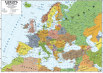 Planisfero 108-Europa carta murale da aula scolastica fisico-politica cm 140x100